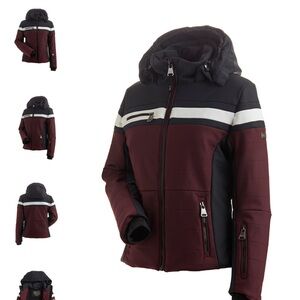 NILS Women's Dolomiti Ski Jacket - Black and Burgundy